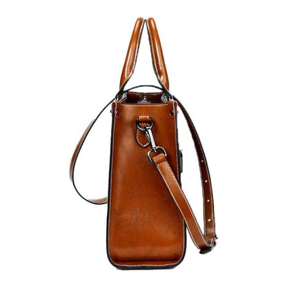 Victoria - Classic Timeless Leather Tote Bag