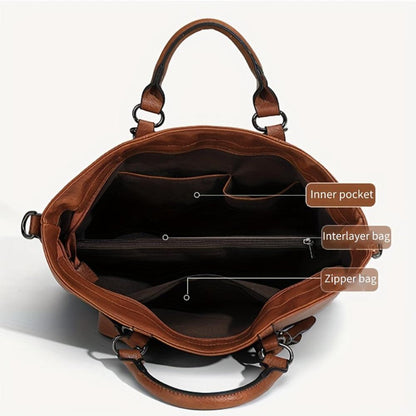 Doris - Classic Elegance Leather Tote Bag