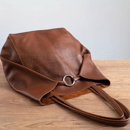 Therese - Retro Radiance Leather Tote Bag