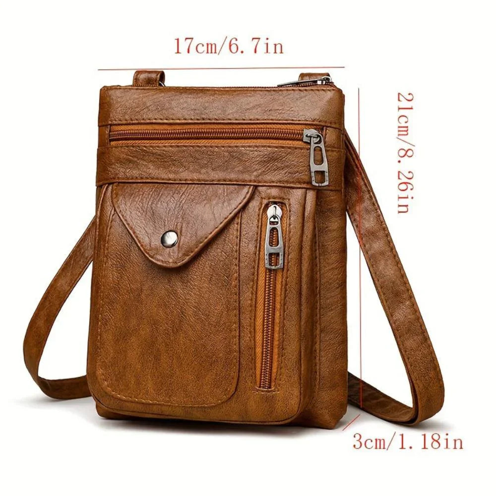 Martha - Classic Vintage Leather Crossbody Bag
