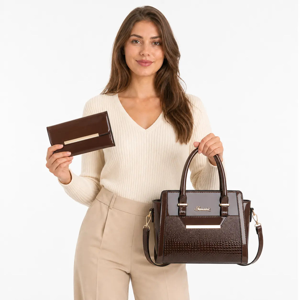 Nathalia | Bag and Wallet Kit in Leather