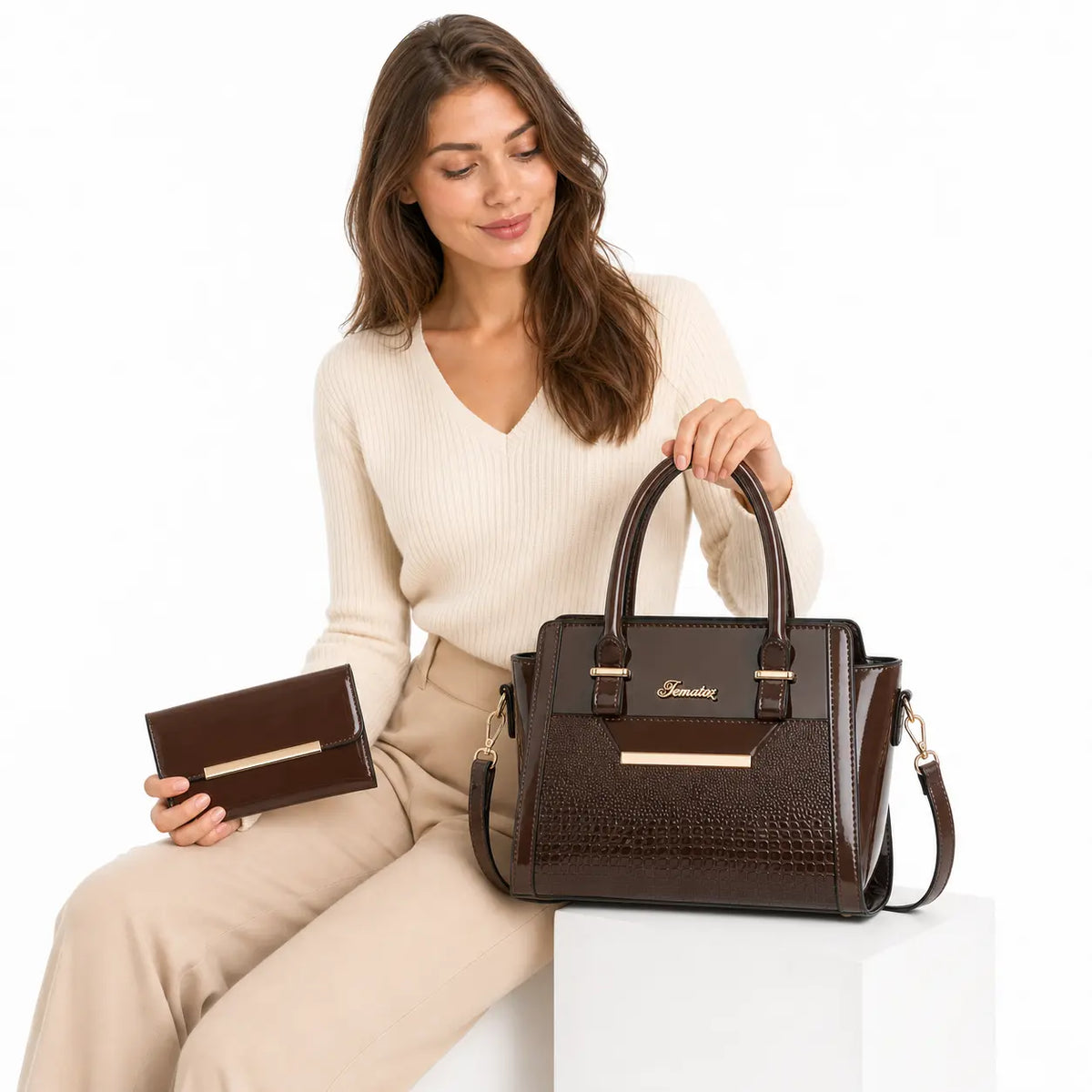 Nathalia | Bag and Wallet Kit in Leather