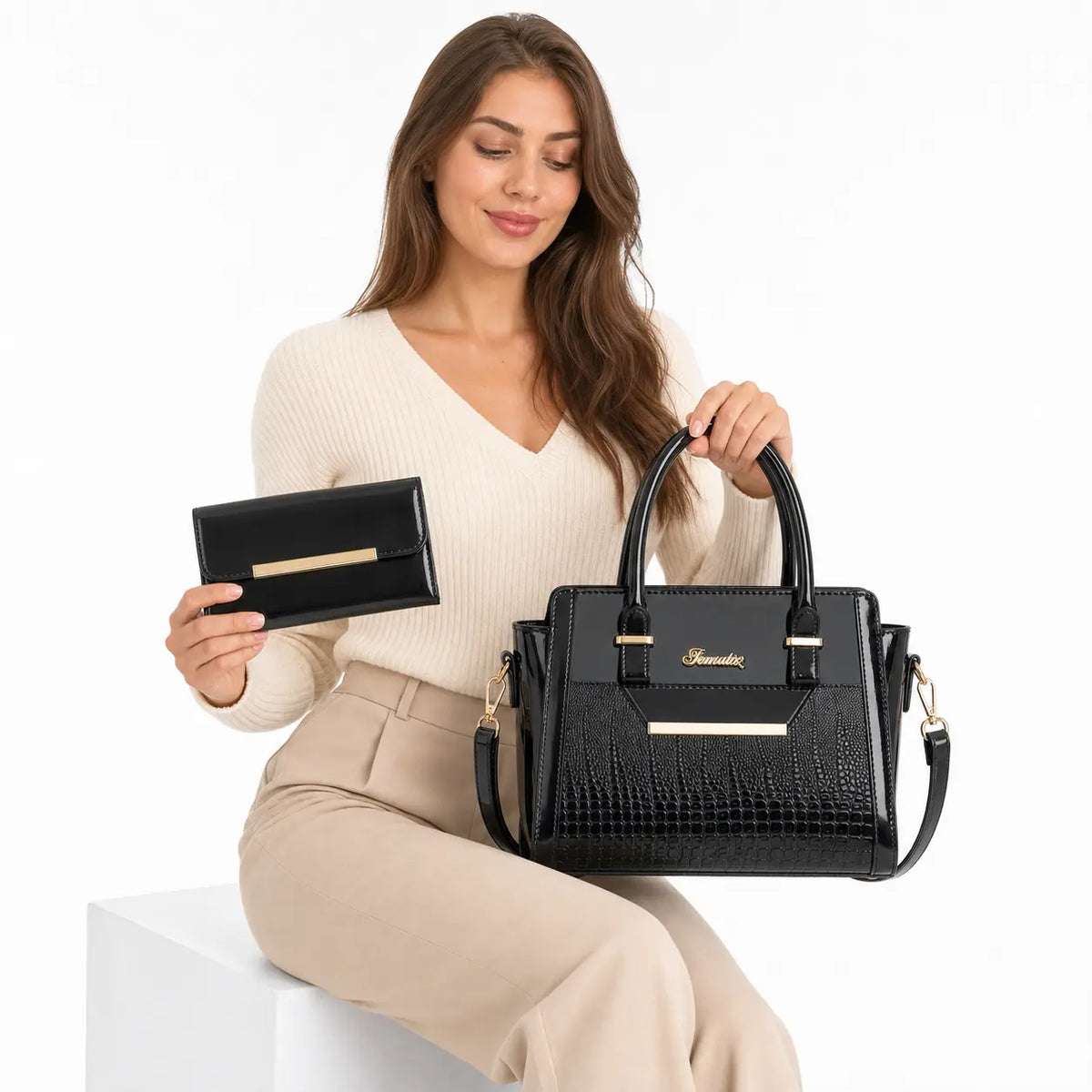 Nathalia | Bag and Wallet Kit in Leather